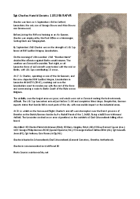 A preview of a PDF biography for Downs, Charles Harold